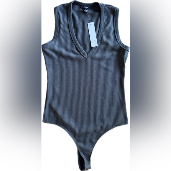 DREW Tops - DREW Charcoal Gray Bodysuit